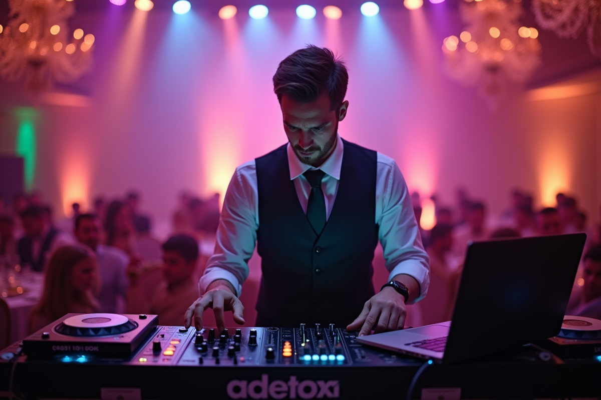 DJ de mariage confronté à des problèmes techniques derrière son équipement
